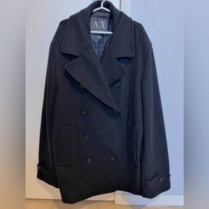 Armani Exchange double breasted coat. Size Large